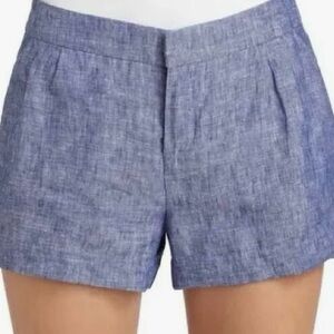 LOFT High Waist Blue Women's Linen Shorts